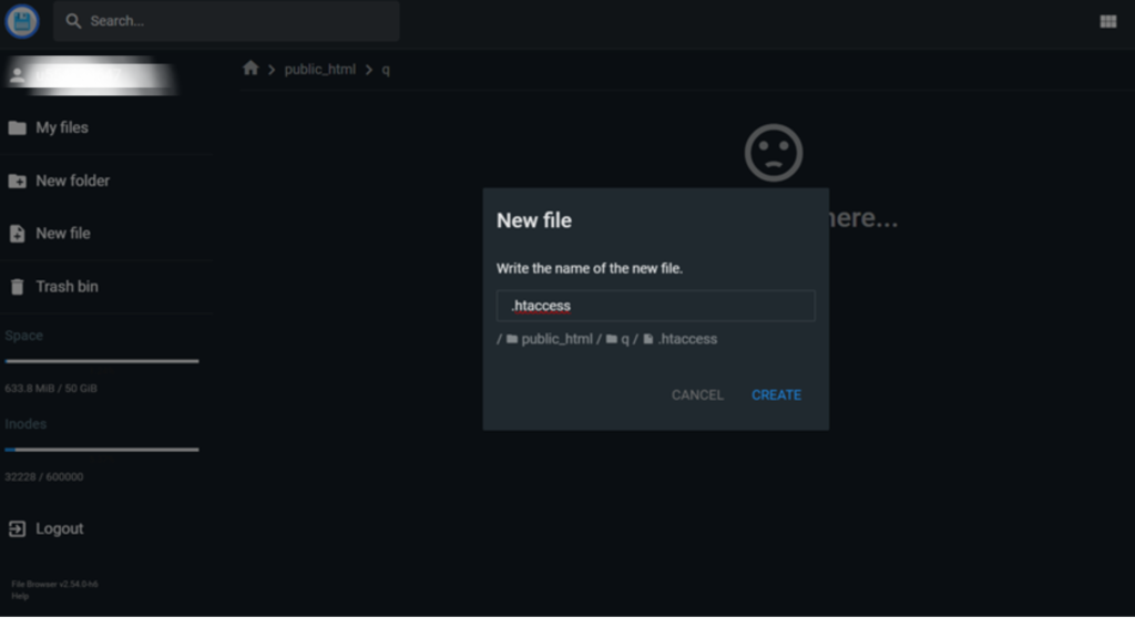 How to Create new .htaccess in hostinger hosting in file manager.