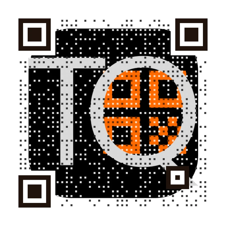 Toolsque logo turned into an artistic QR code