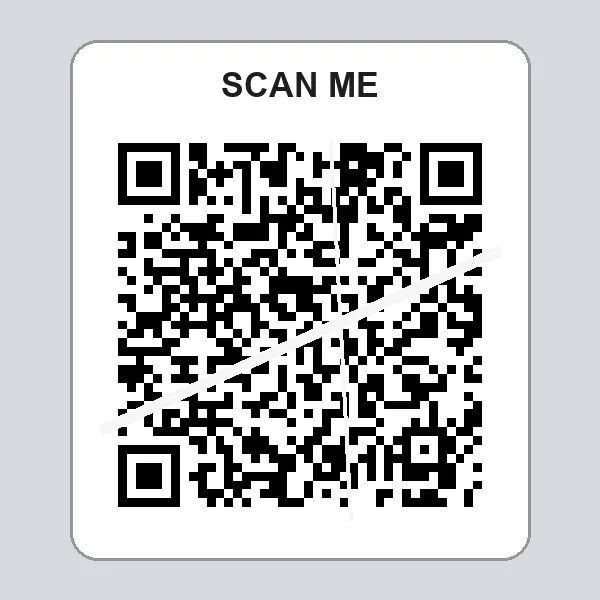 Scratched QR code sticker at error correction level H that still scans