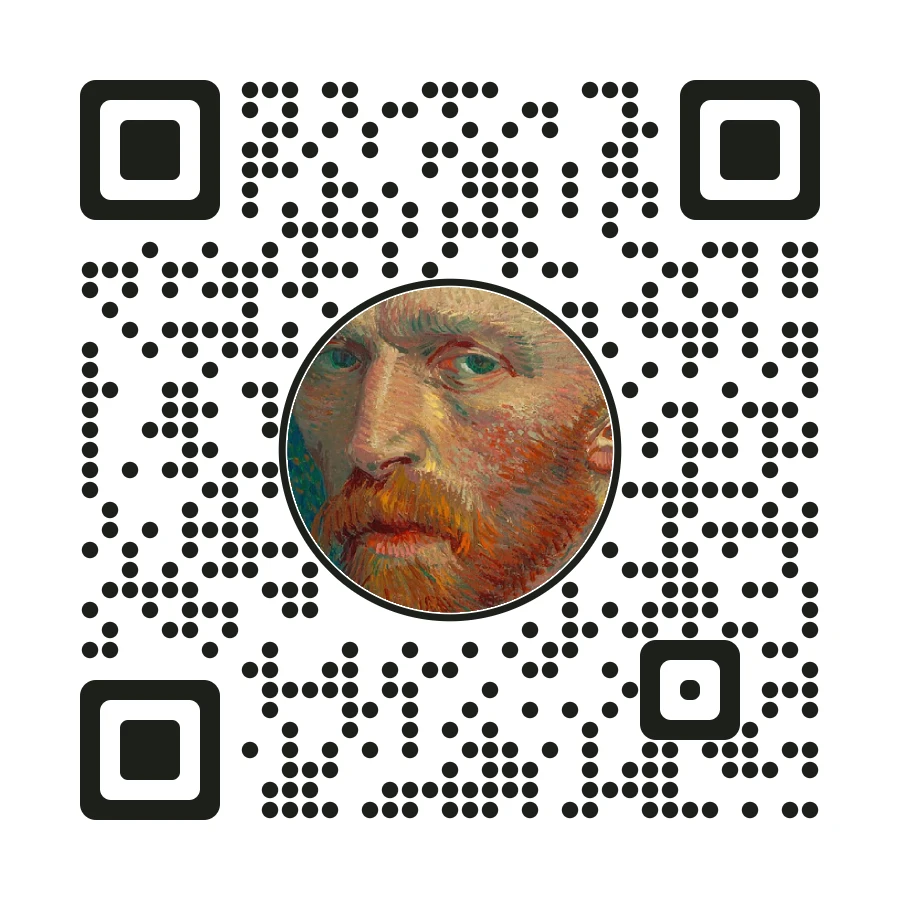 Picture QR code with a round photo in the centre