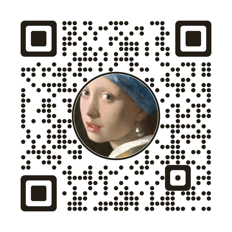 QR code with a picture in the middle, circle look